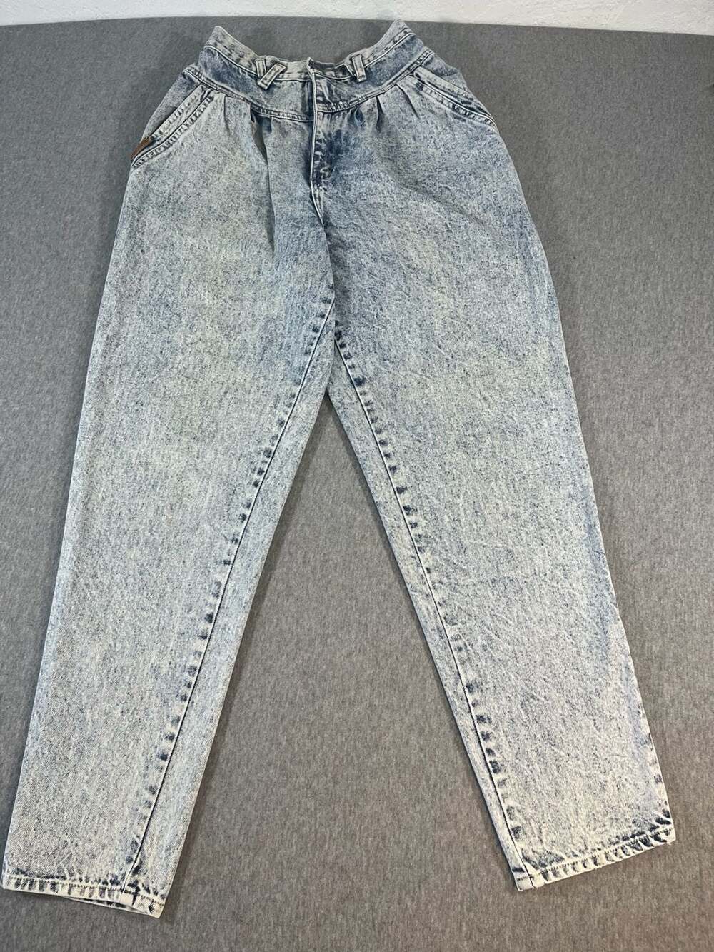 Vintage PS Gitano High Waist Acid Wash Pleated Mom Jeans Size 8R (24x28)